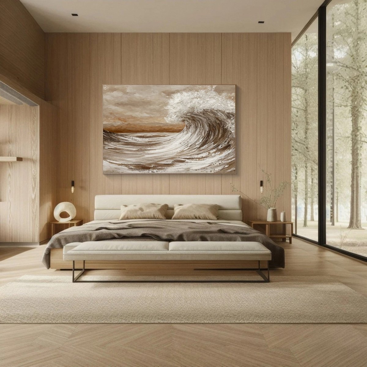 Earthy Tone Sea Wave Painting RAB108 - royalbrushart
