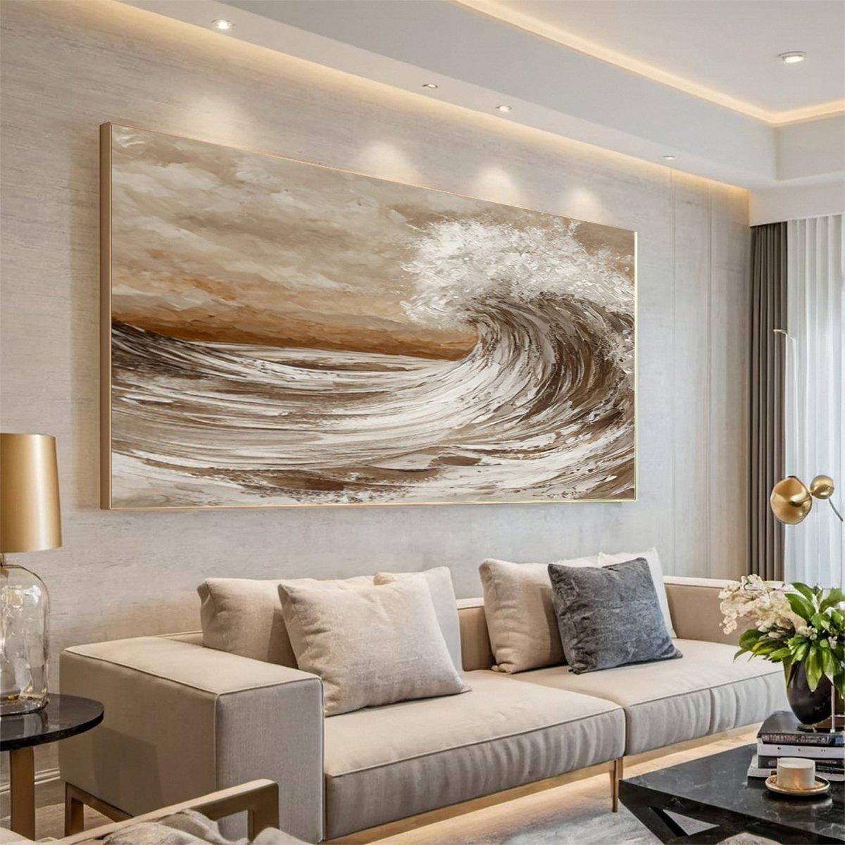 Earthy Tone Sea Wave Painting RAB108 - royalbrushart