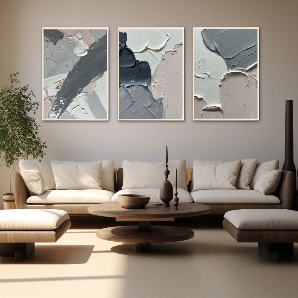 Contemporary Minimalist Art Set Of 3 RAB279 - royalbrushart