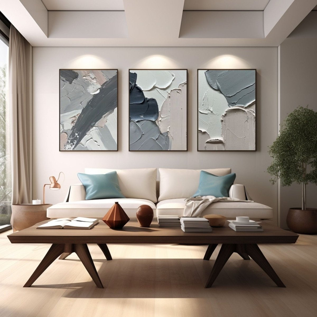 Contemporary Minimalist Art Set Of 3 RAB279 - royalbrushart