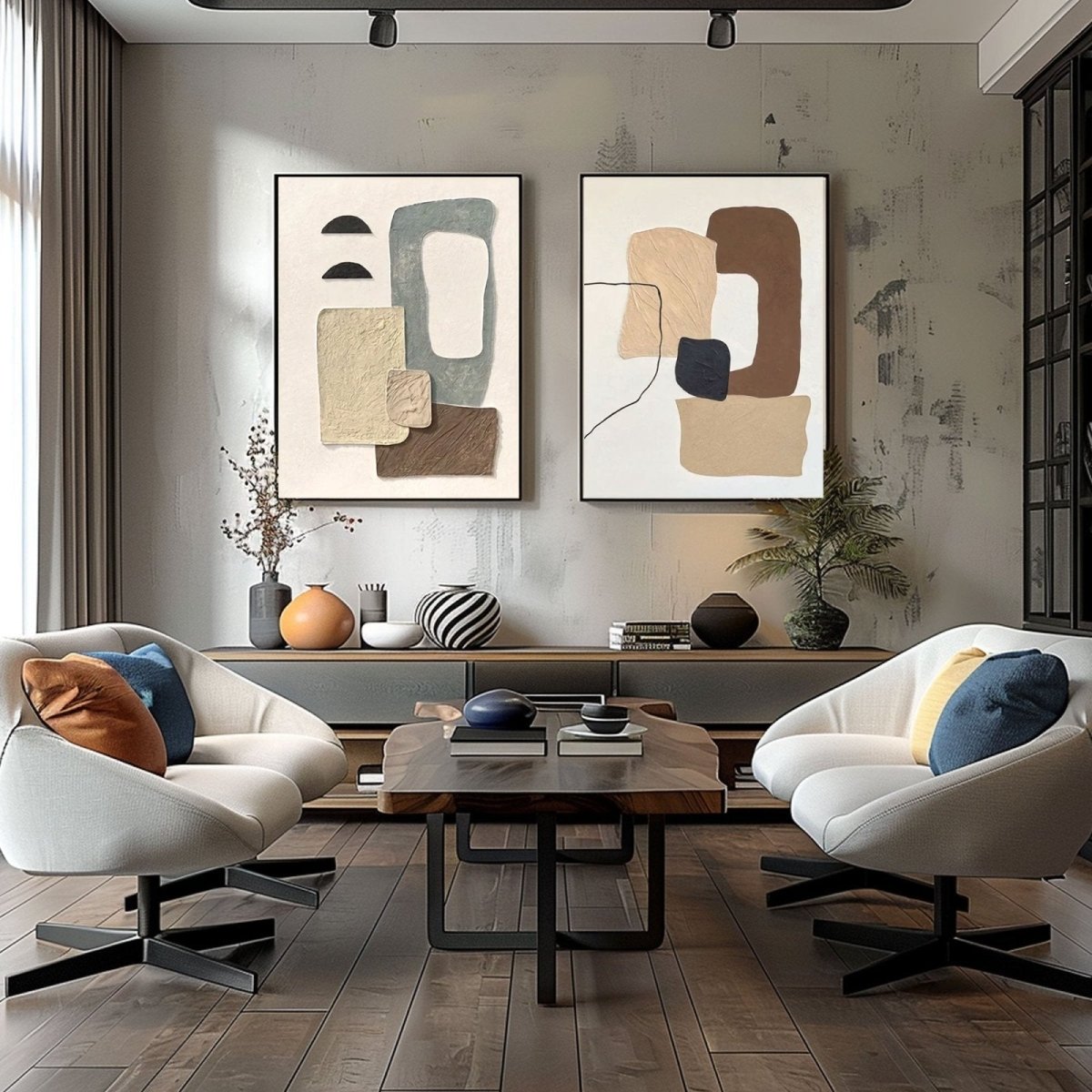 Abstract Painting Set Of 2 RAB280 - royalbrushart