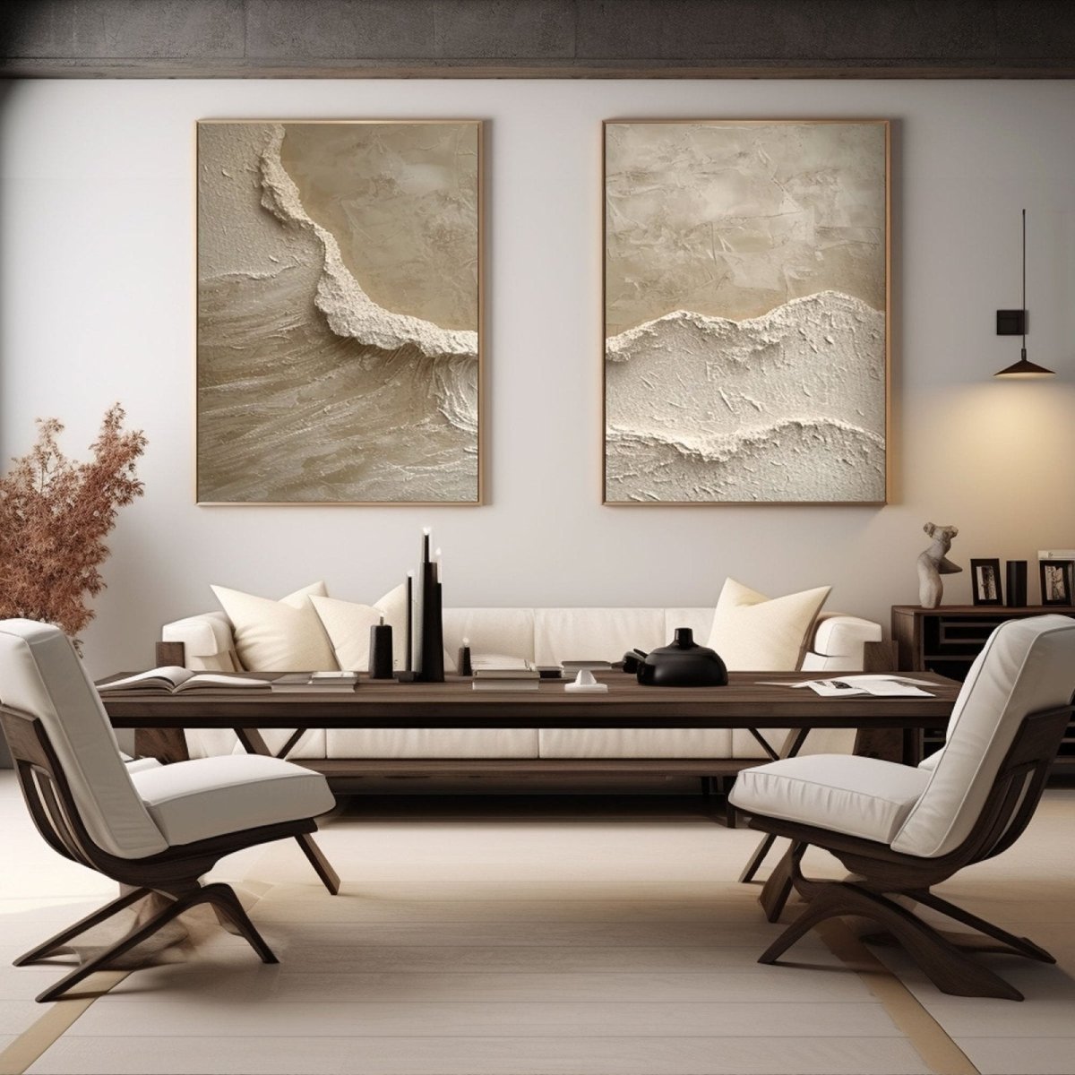 Plaster Art Texture Painting Set Of 2 RAB884 - royalbrushart