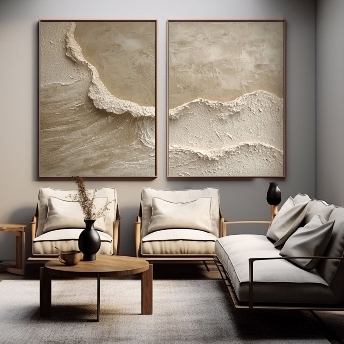 Plaster Art Texture Painting Set Of 2 RAB884 - royalbrushart