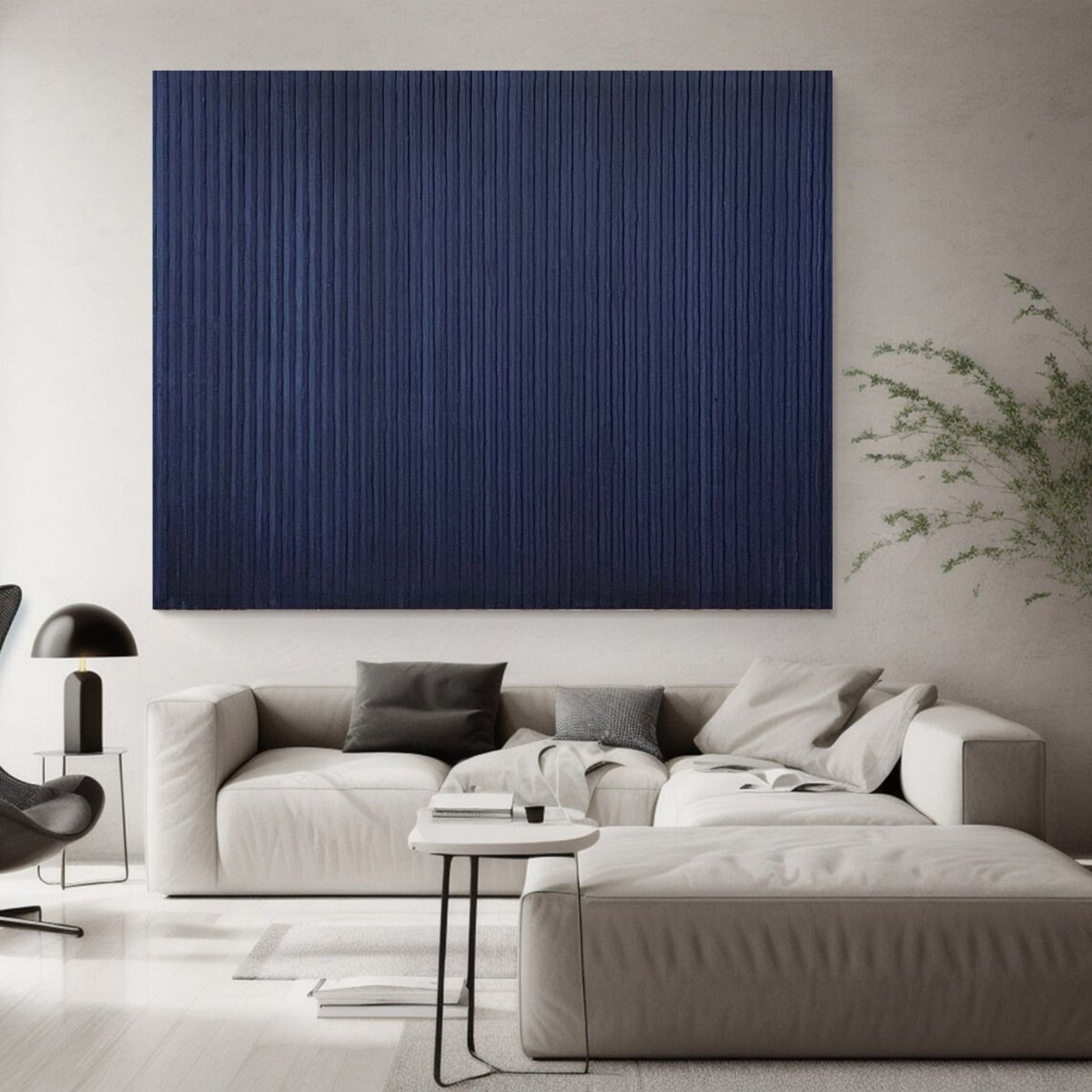Deep Blue Minimalist Painting RAB100 - royalbrushart